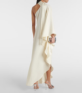 One-shoulder draped gown with high neck – Merila